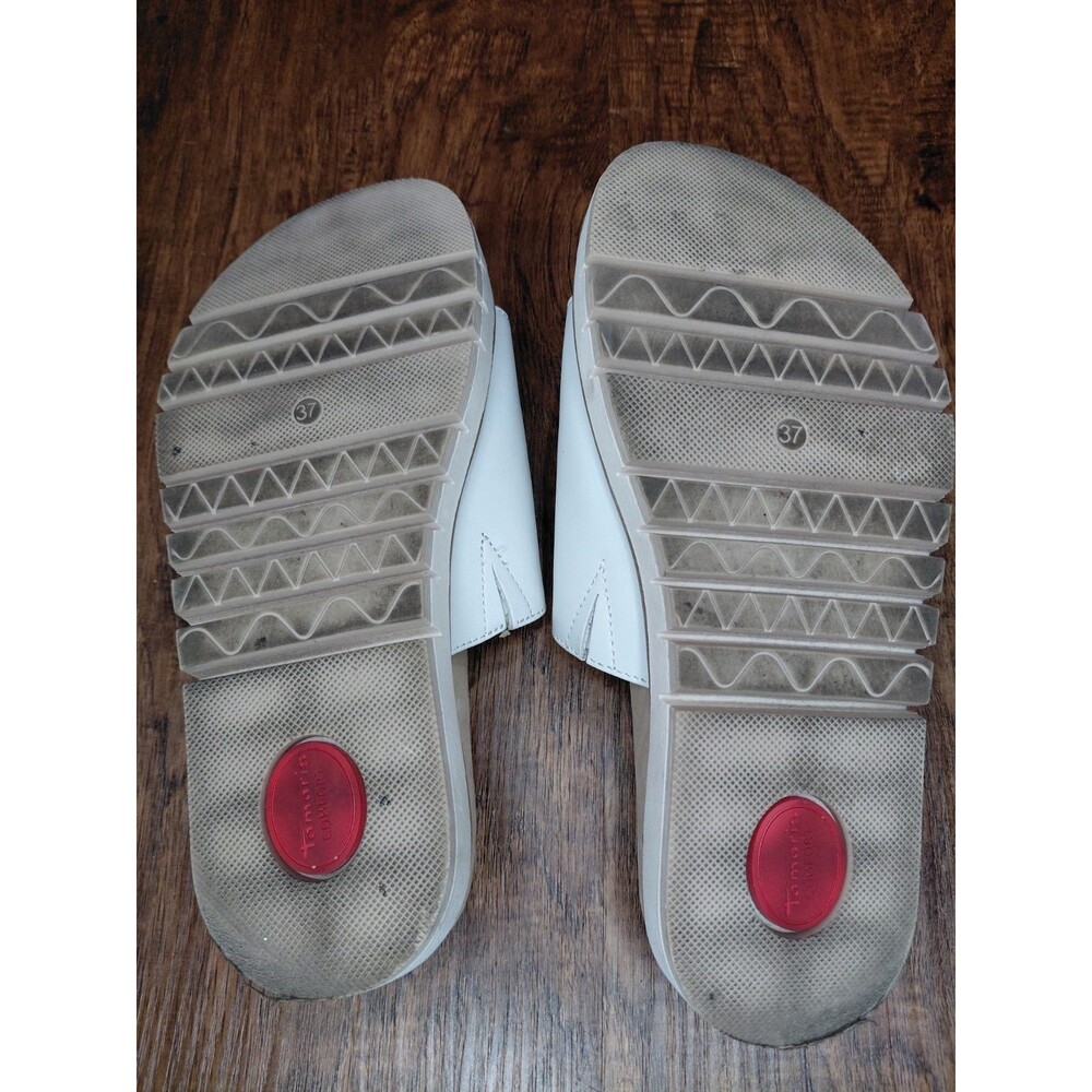 Tamaris Comfort White Nappa Sandals Women Size 37 - Picture 7 of 16